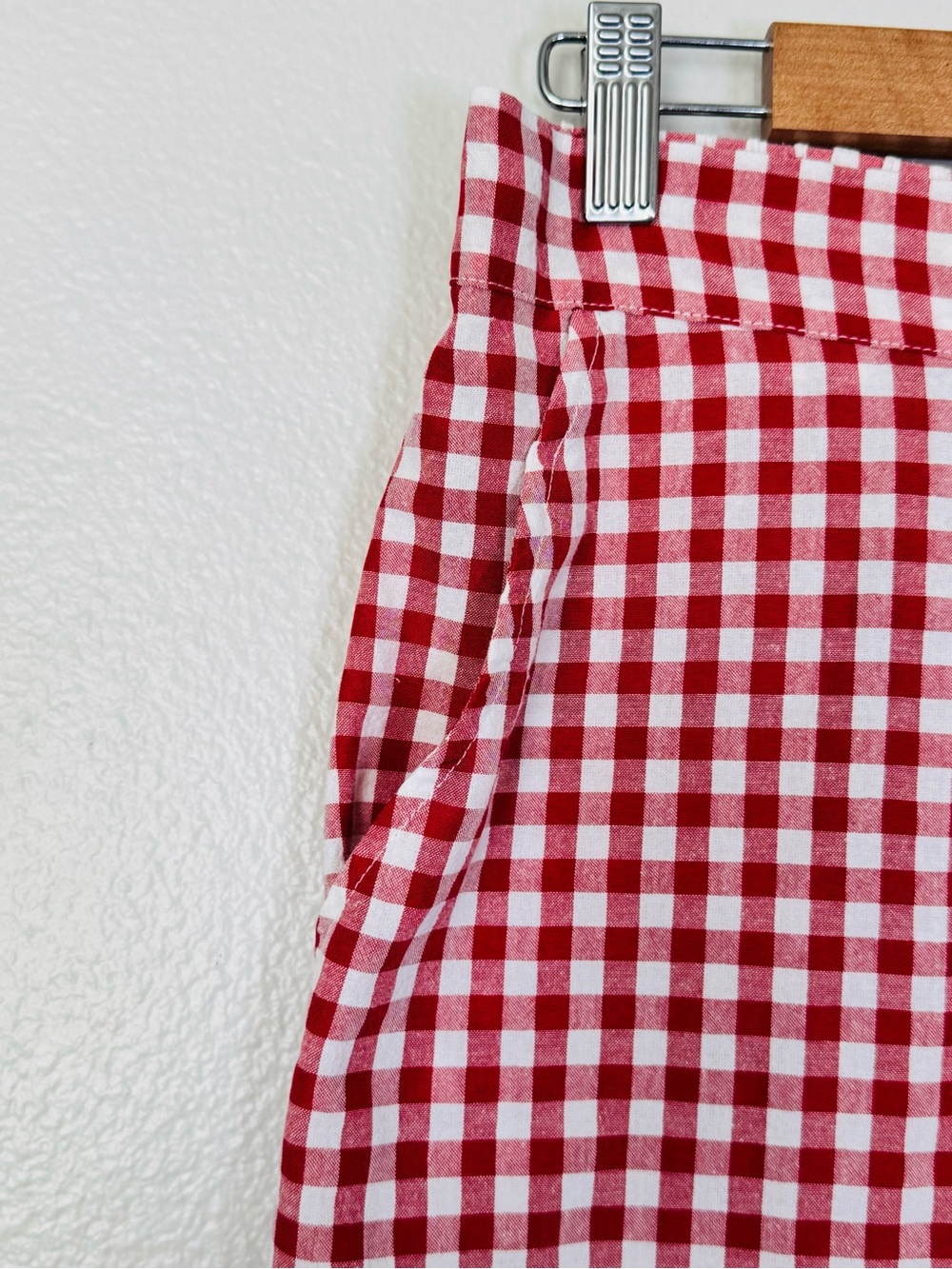 Sonderhaus Perfect Pants Red & White Gingham Relaxed Fit Cotton Pants Size XS - Picture 6 of 12